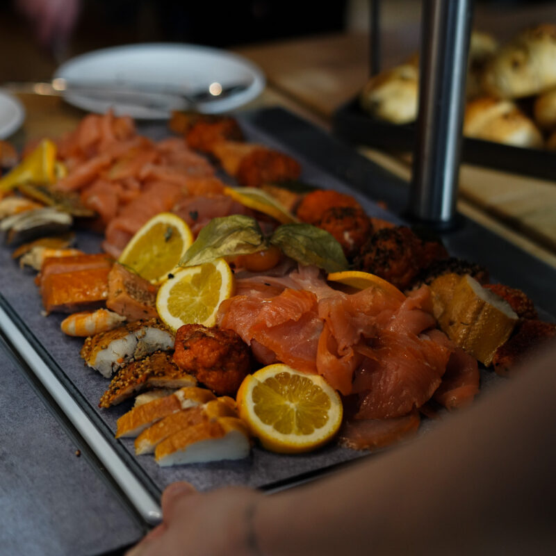 Fischplatte auf dem Buffet